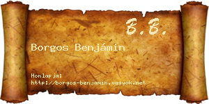 Borgos Benjámin névjegykártya